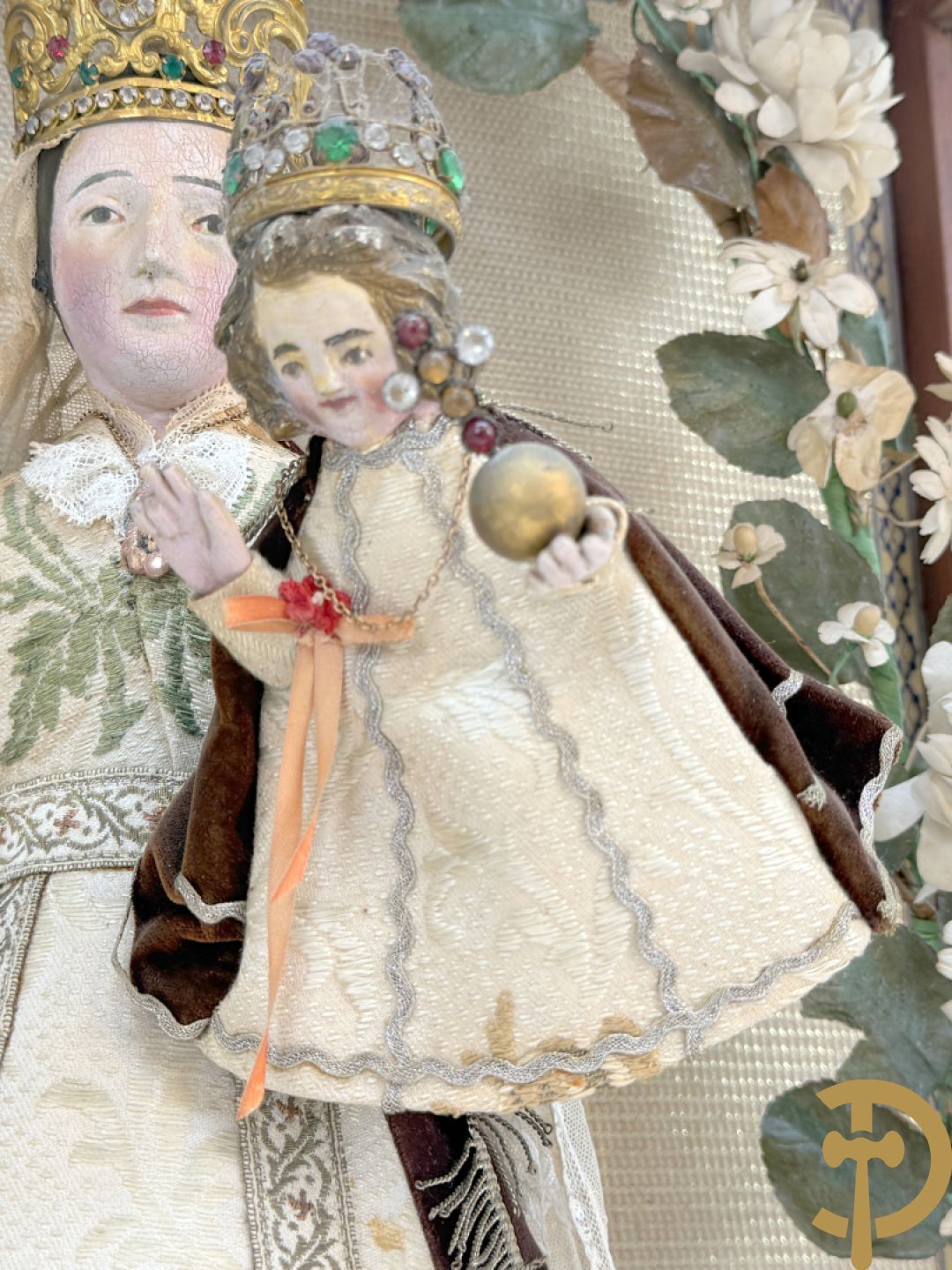 Antieke 19e Onze-Lieve-Vrouw van Heilig Hart in kapel