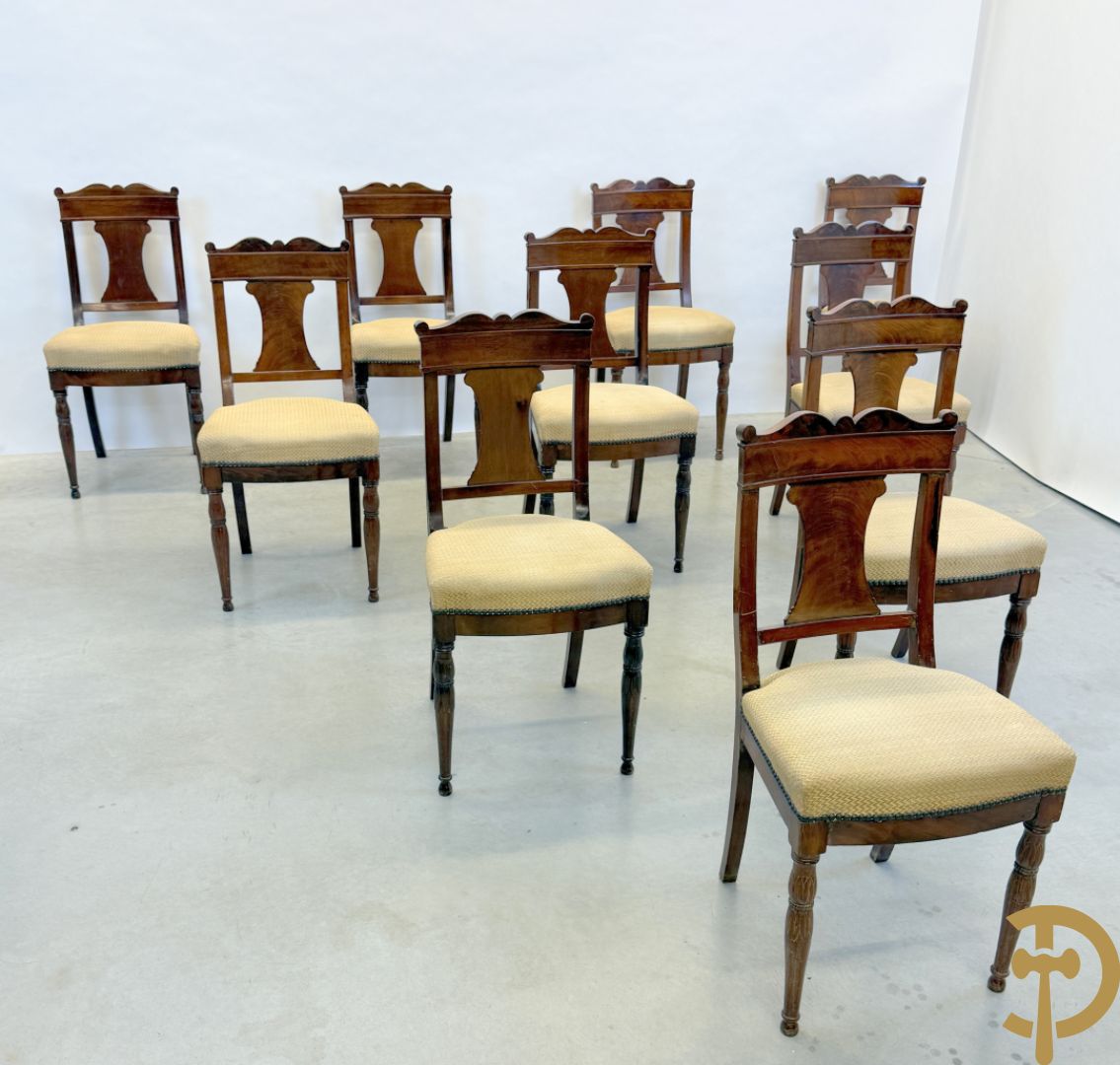 Tien mahoniehouten Charles X stoelen