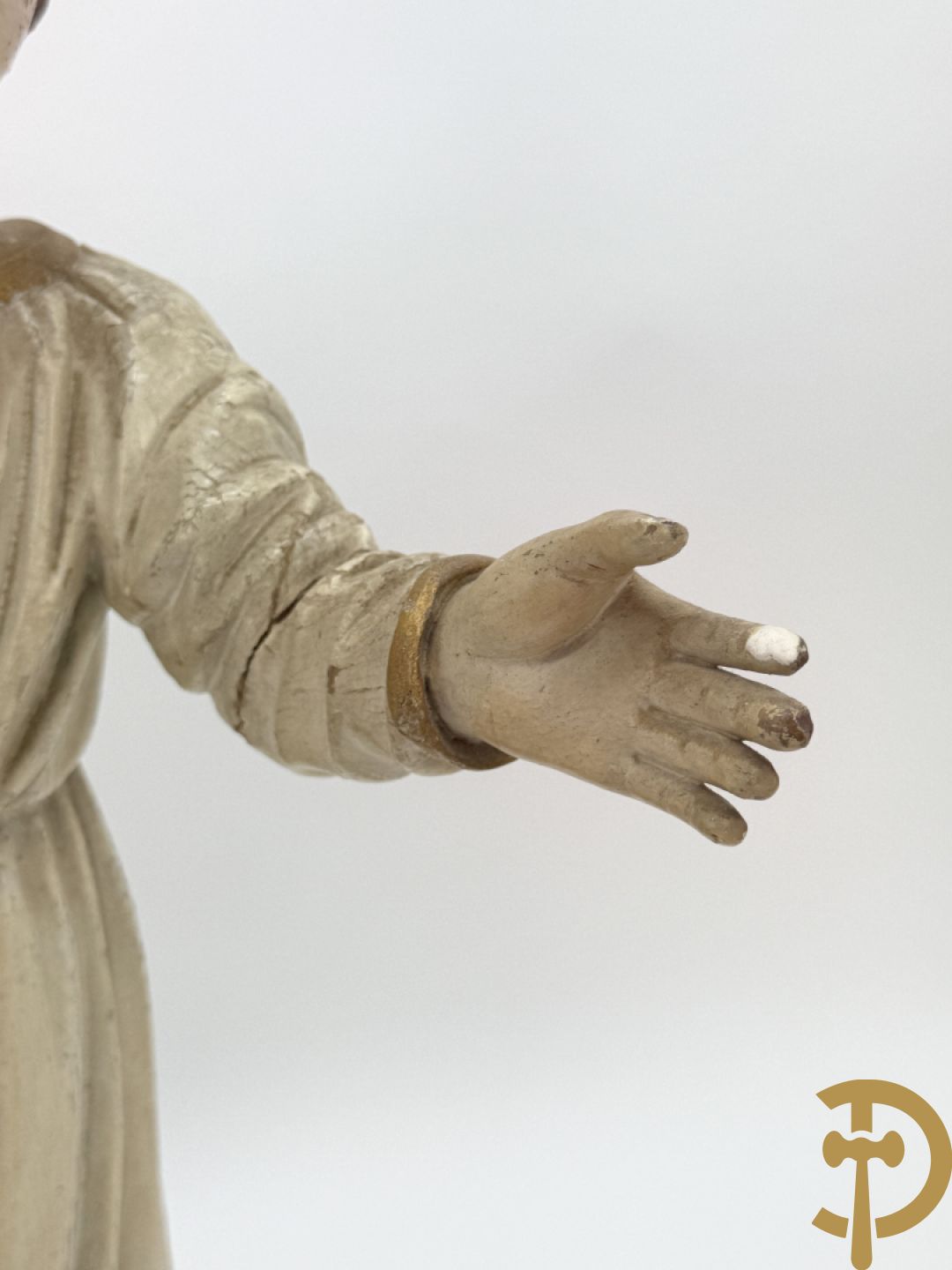 Gepolychromeerd houtgesculpteerd beeld van Jezus die predikt, laat 18e - vroeg 19e
