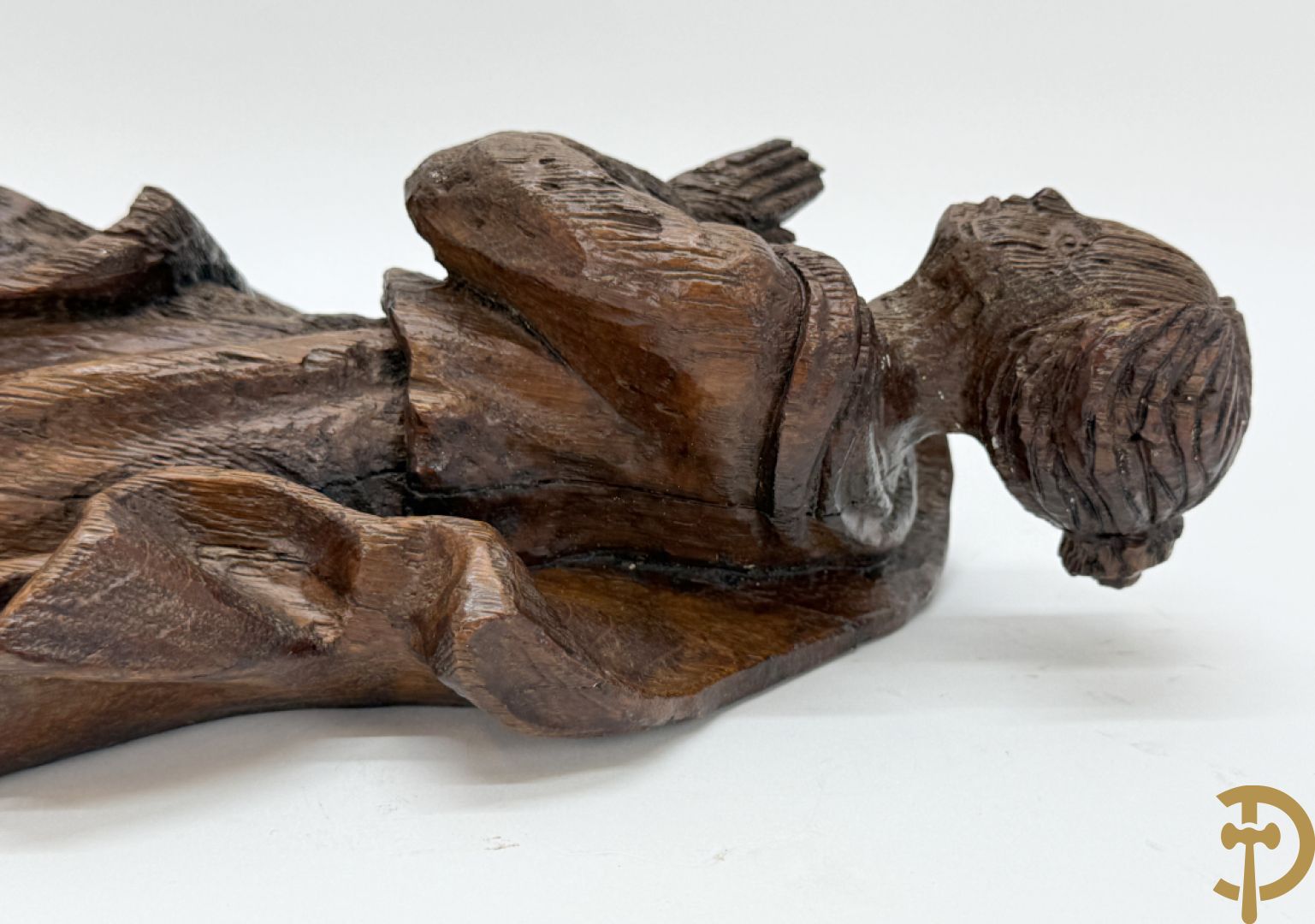 Eikenhouten verweerde houtsculptuur 