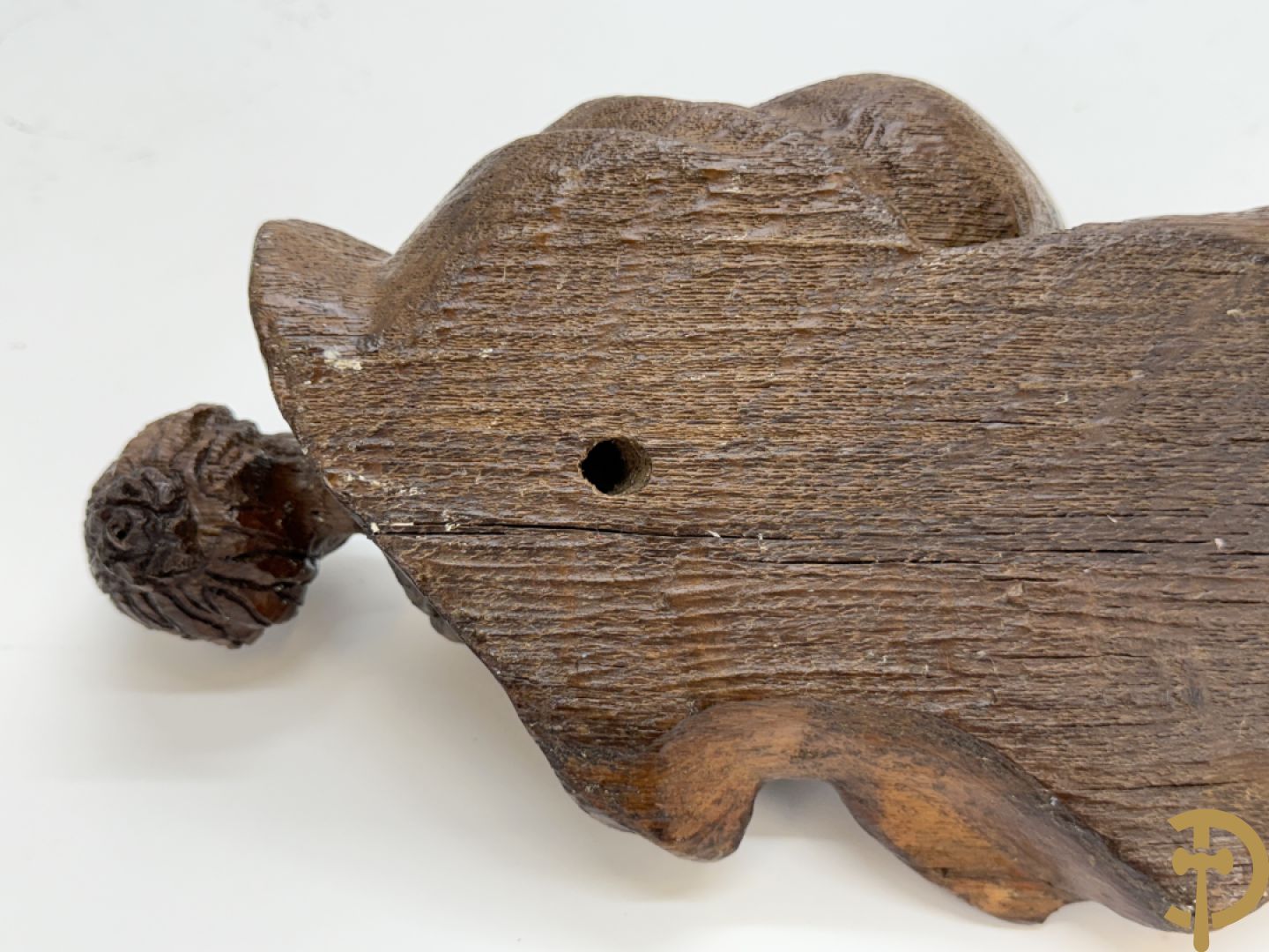 Eikenhouten verweerde houtsculptuur 
