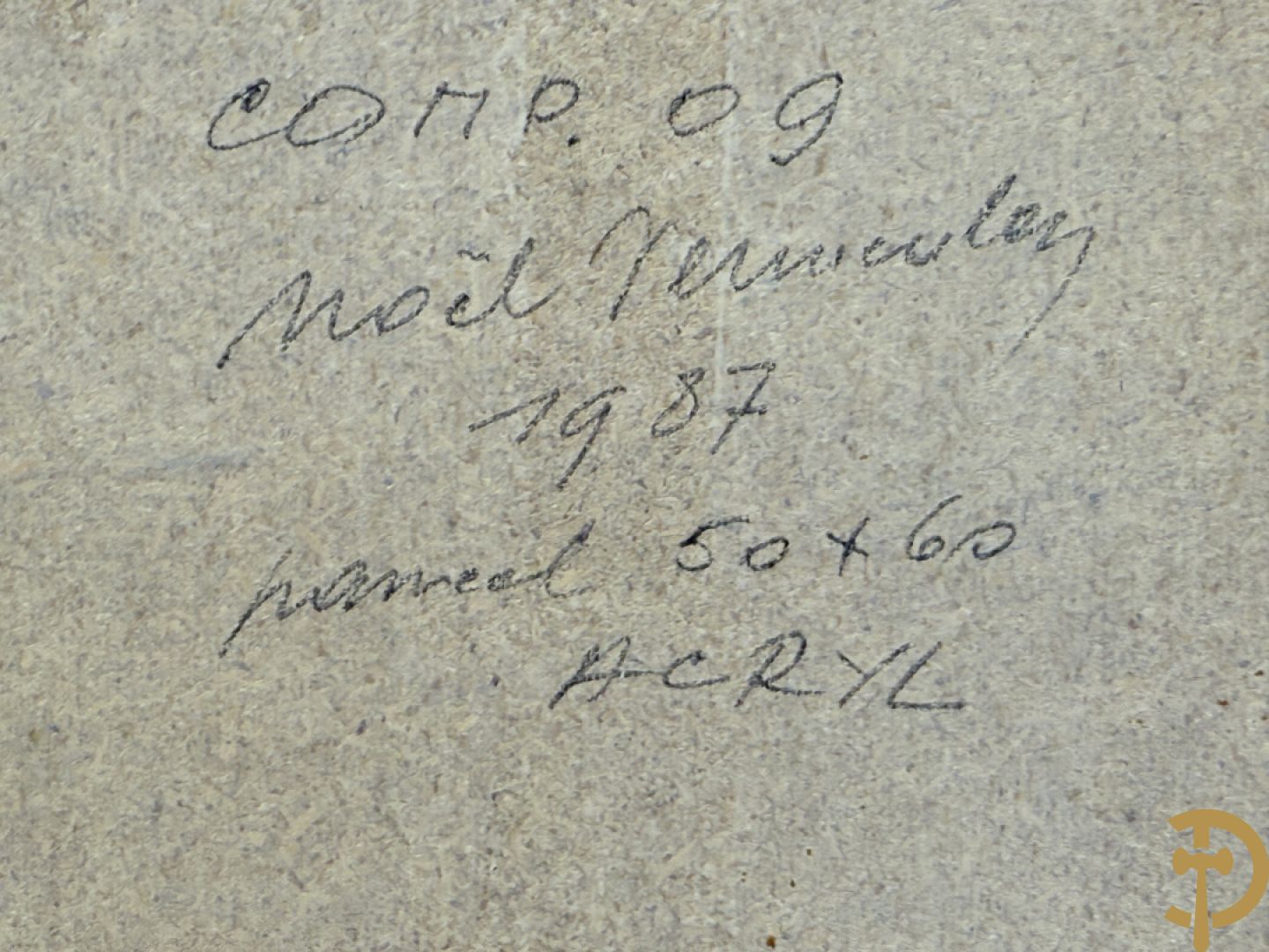 VERMEULEN N. verso getekend en gedateerd 1987 