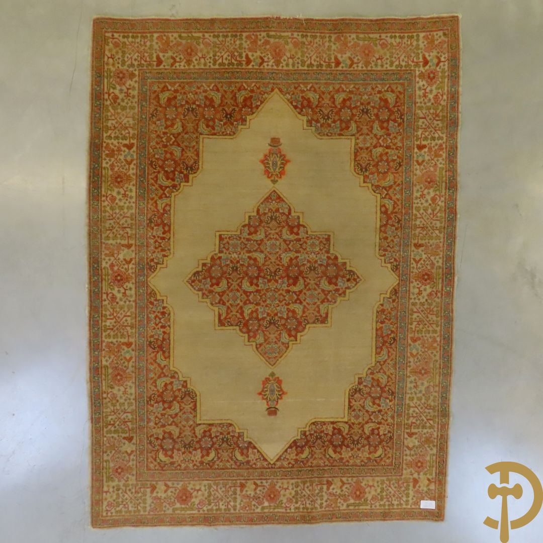 Perzisch handgeknoopt tapijt Tabriz Djaffer atelier (Maitre Djaffer) linnen en katoen, laat 19e