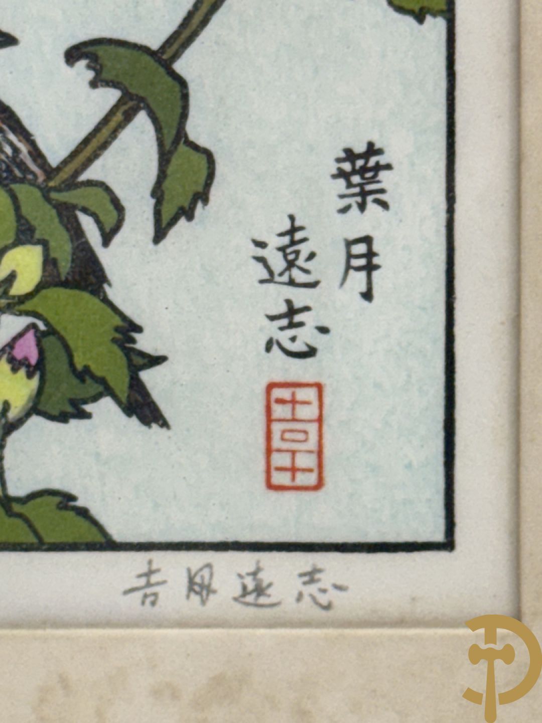 Zeven Japanse drukken met afbeeldingen van fauna en flora, gemaakt door The Franklin Gallery en getekend door Yoshida Toshi
