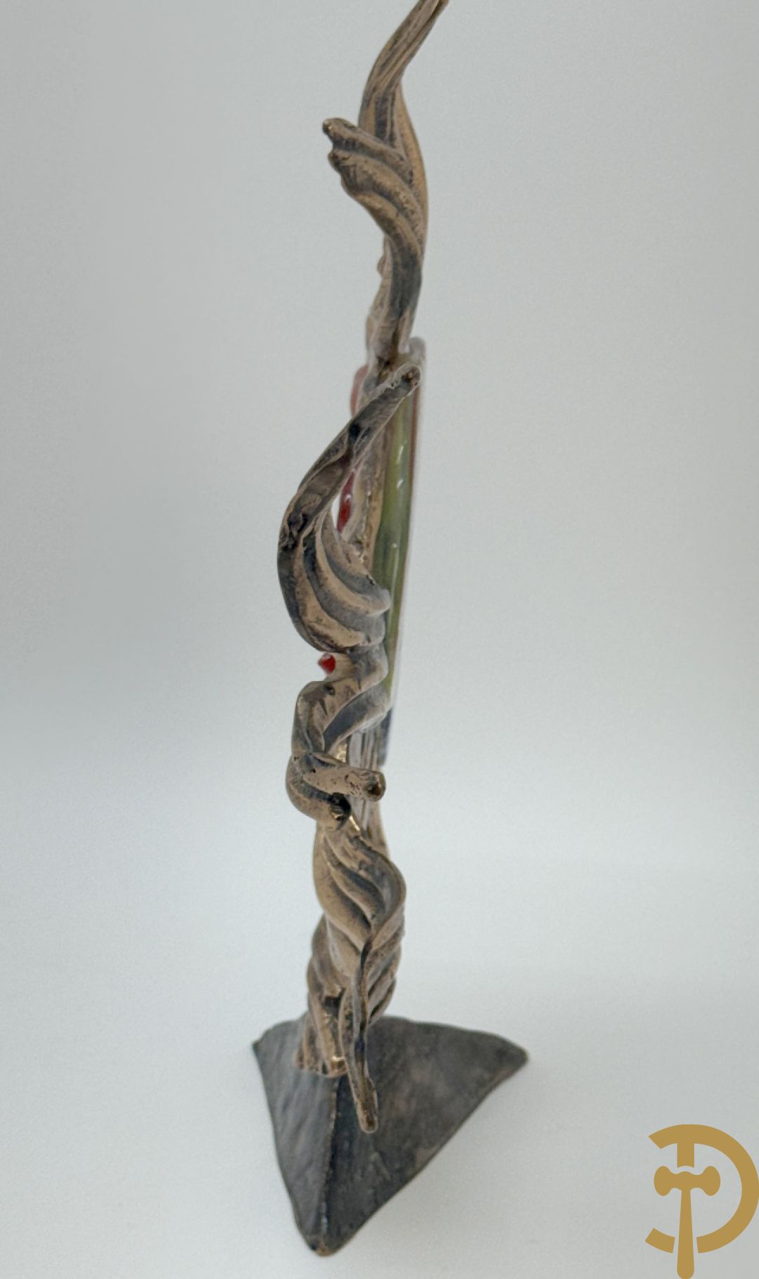 LOHE getekend - Bronssculptuur van vis met glaspasta