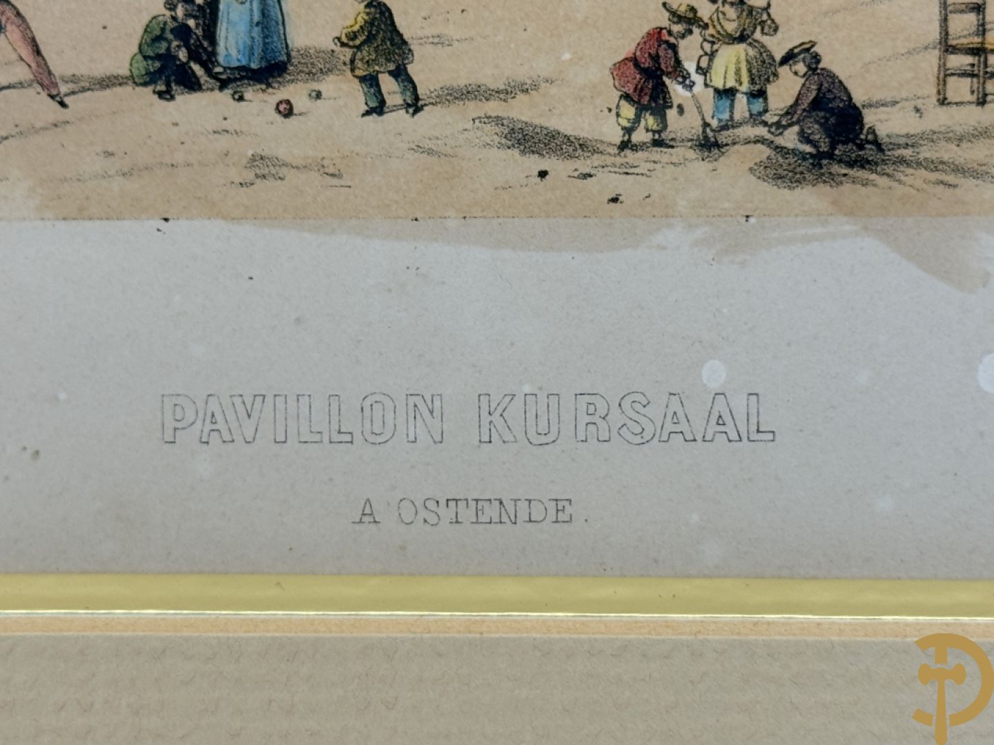 BORREMANS H. (4 stuks) en BUFFA (2 stuks) en CARSE (1 stuk) van - Zeven ingekleurde gravures van Oostende met o.a. Kursaal, vuurtoren, station en pier