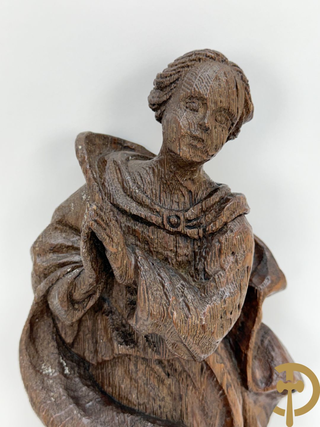 Eikenhouten verweerde houtsculptuur 