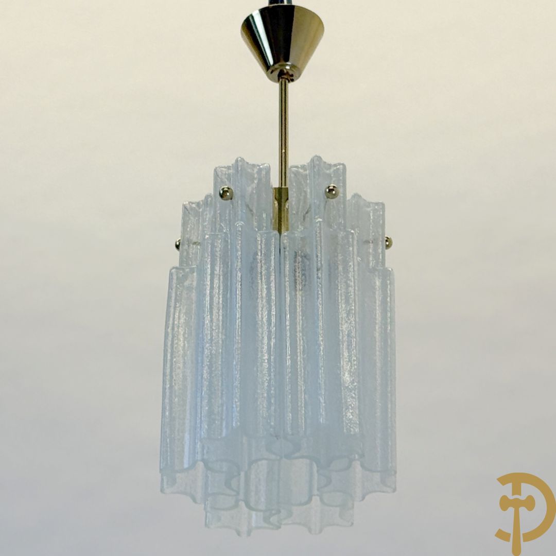 Vintage Murano hall lamp met 6 matglazen hangers