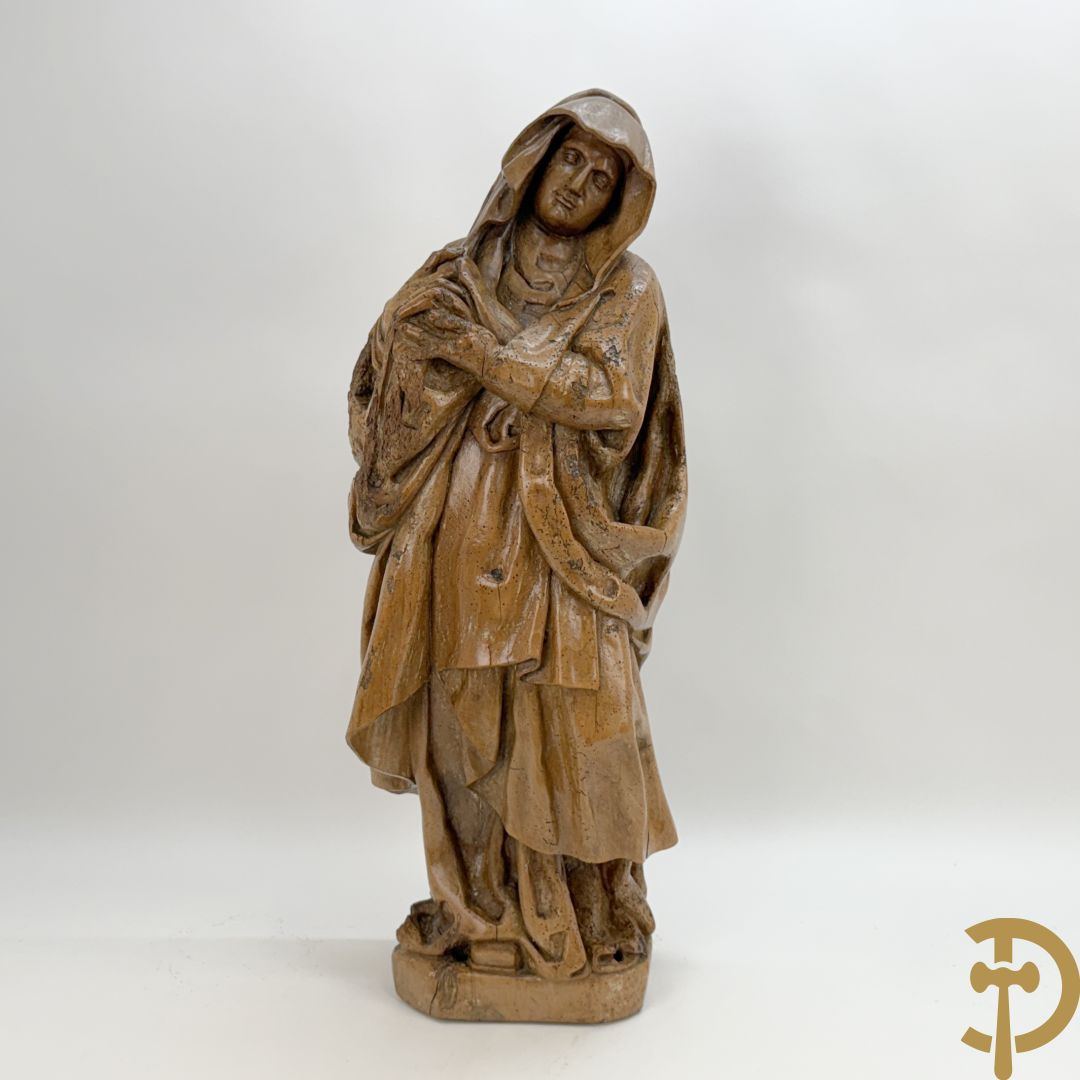 Houtgesculpteerd Mariabeeld, 18e