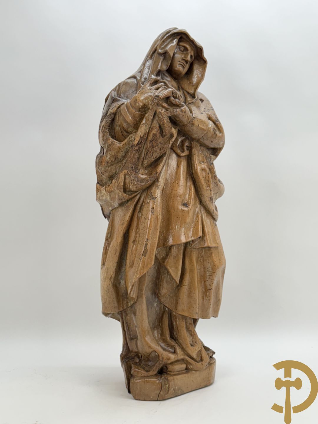 Houtgesculpteerd Mariabeeld, 18e