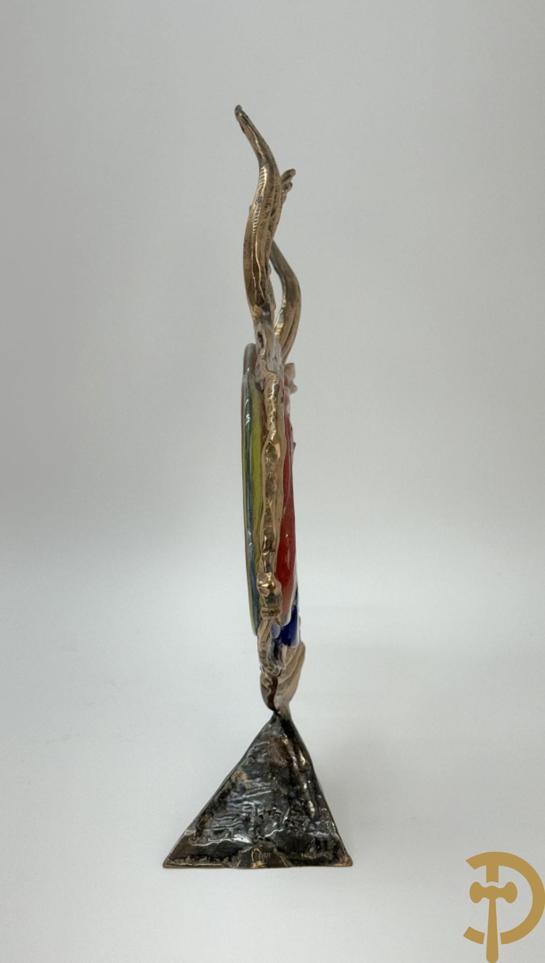 LOHE getekend - Bronssculptuur van vis met glaspasta