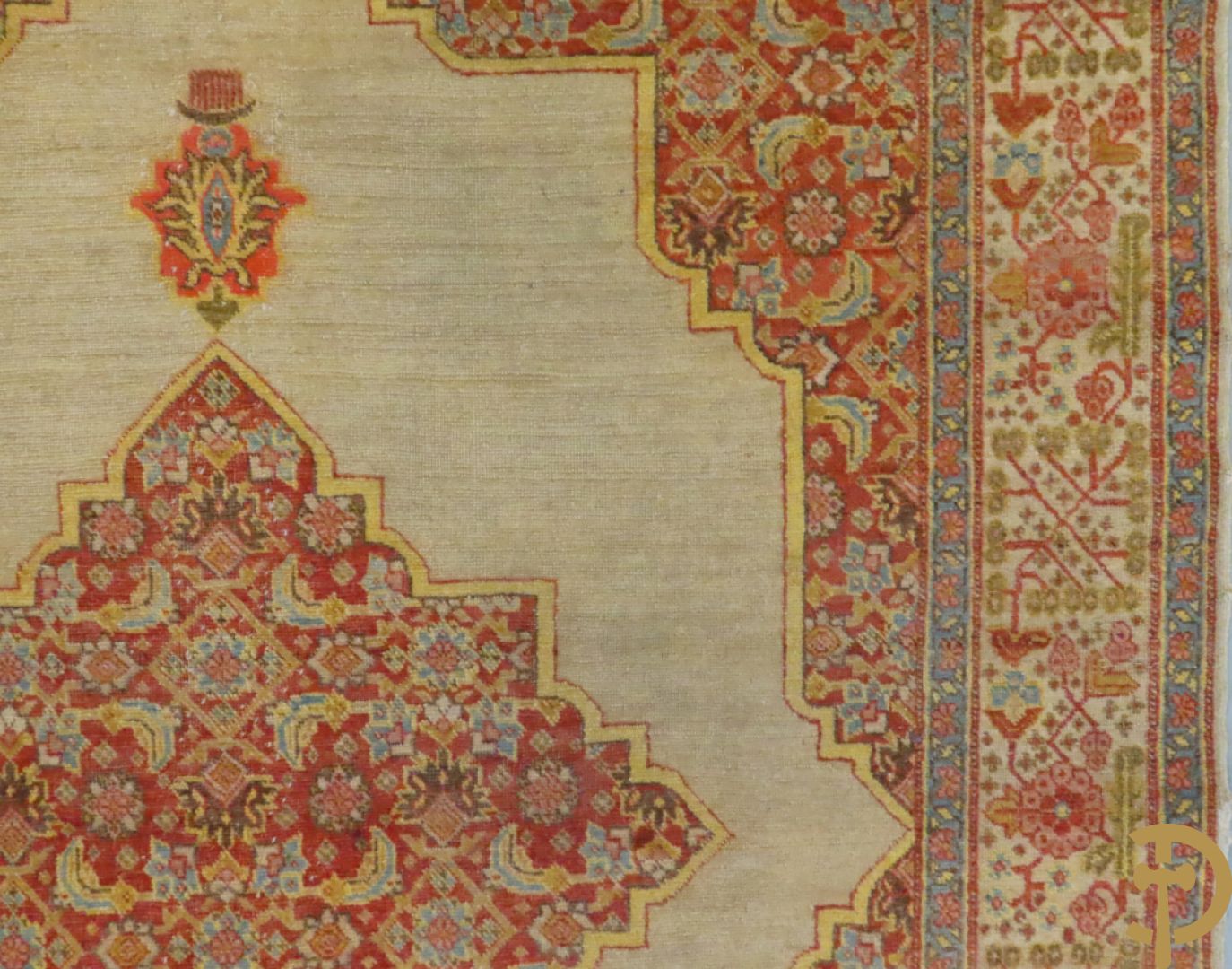 Perzisch handgeknoopt tapijt Tabriz Djaffer atelier (Maitre Djaffer) linnen en katoen, laat 19e
