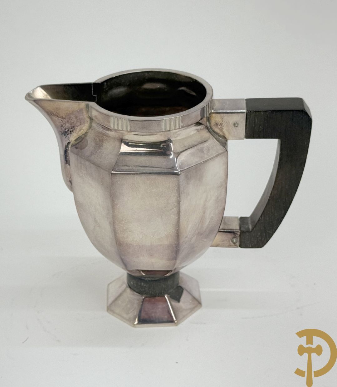 Verzilverd Art Deco koffie-en theestel op onderschaal