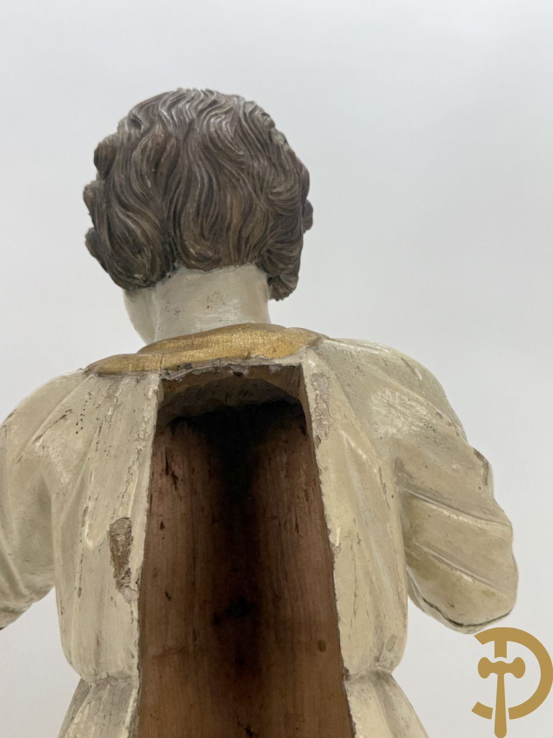 Gepolychromeerd houtgesculpteerd beeld van Jezus die predikt, laat 18e - vroeg 19e