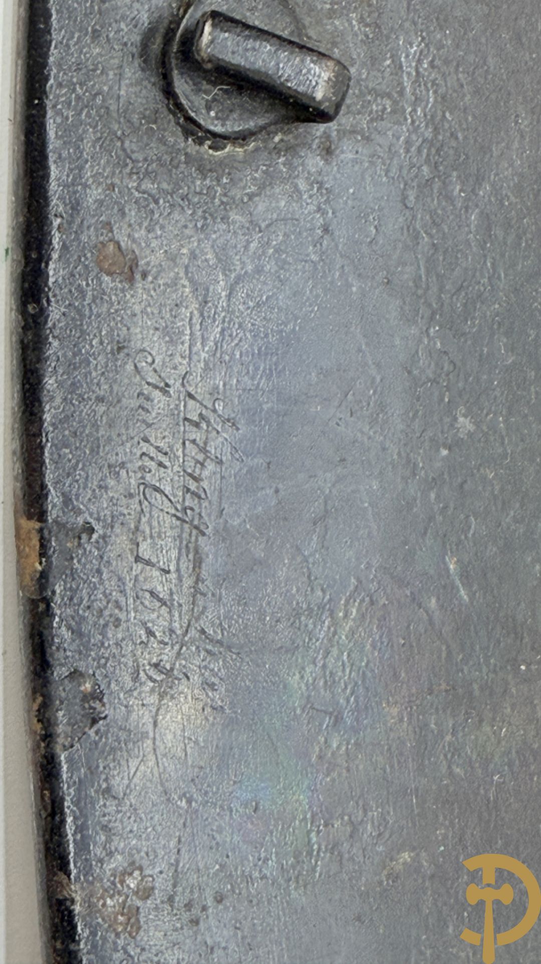 Frans metalen borststuk/ kuras voor de cavalerie met lederen riem en koperen stukken, Manufacture de Klingenthal 1828, 19e