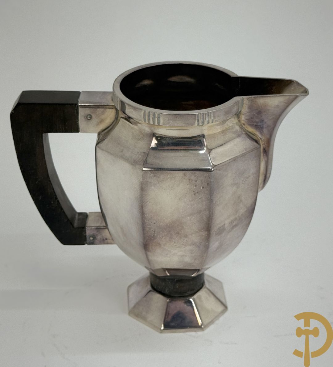 Verzilverd Art Deco koffie-en theestel op onderschaal