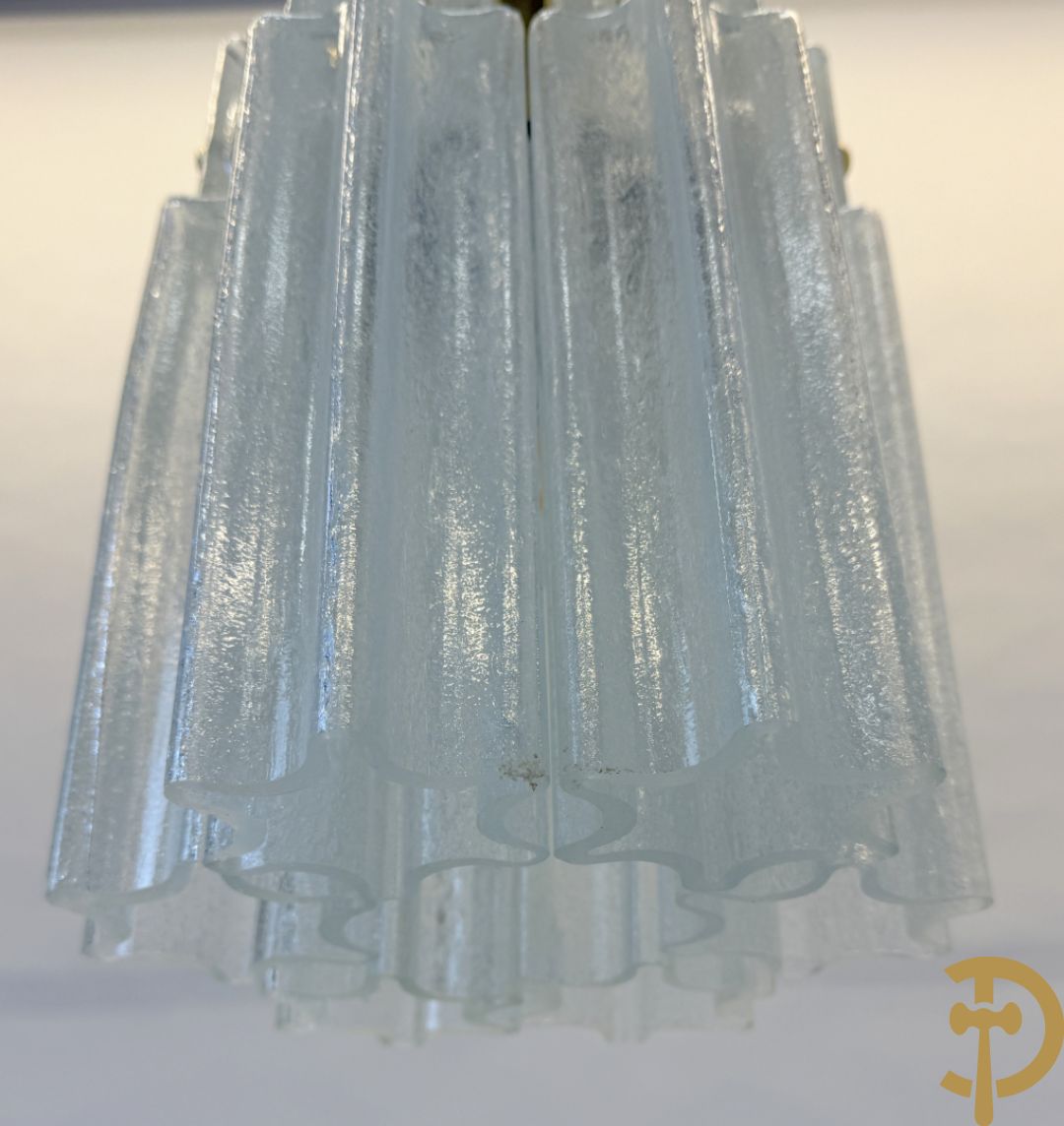 Vintage Murano hall lamp met 6 matglazen hangers