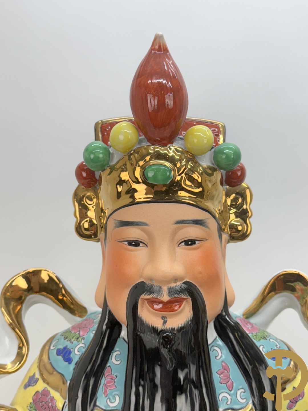 Drie porseleinen wijsgeren, de Chinese geluksgoden Fu Lu Shou, jaren 