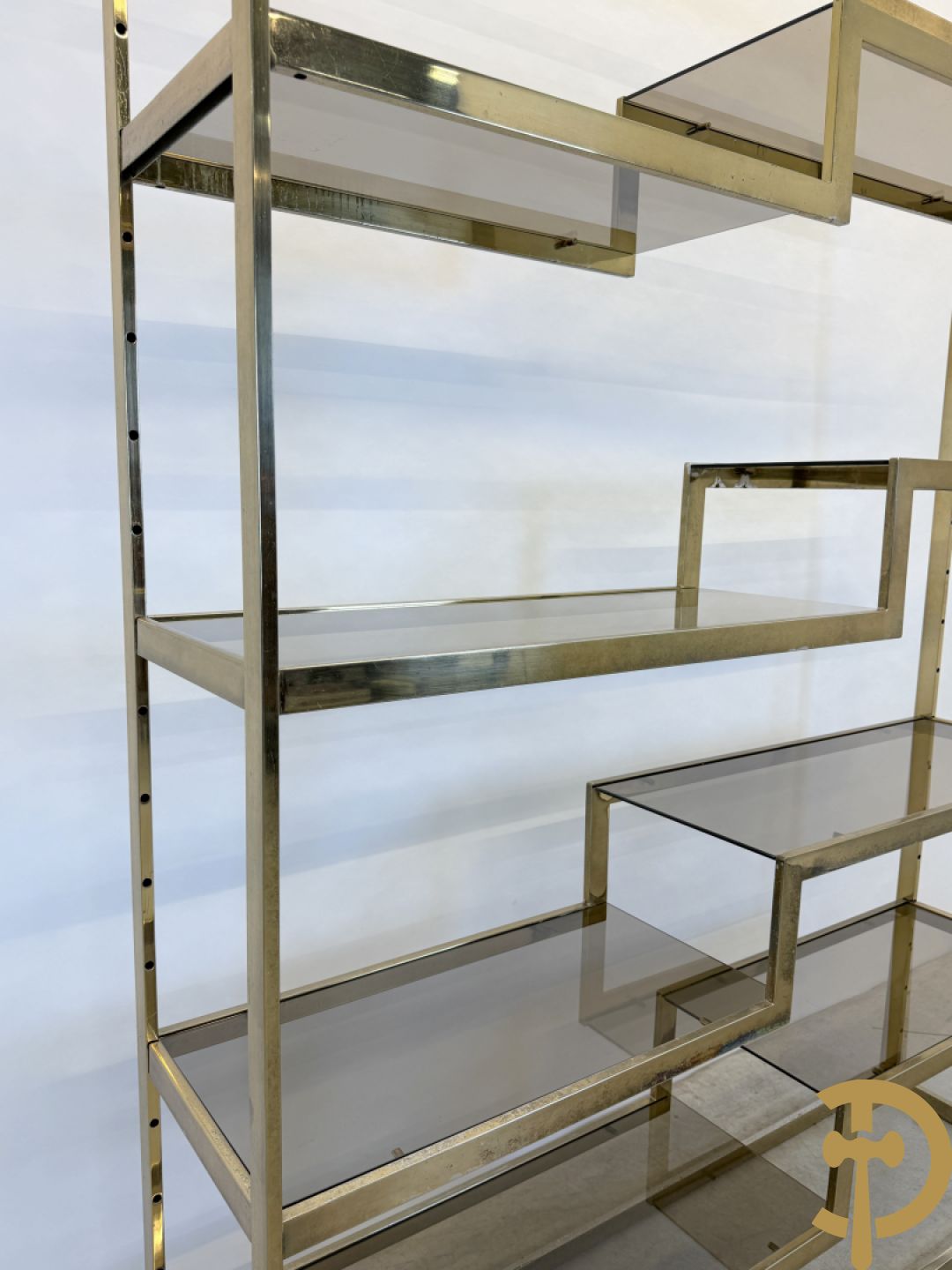 Etagère Belgochrom met fumé glas, jaren 