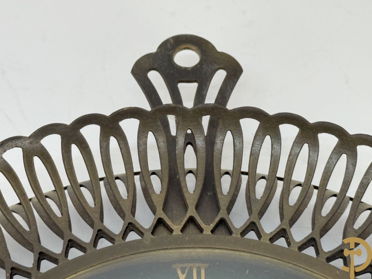 Vintage muurklok met groene fond, Atlanta Univers, jaren 