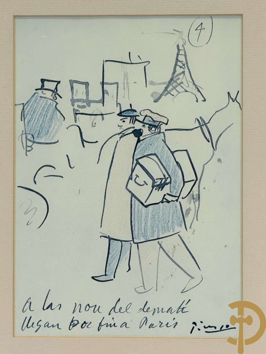 PICASSO (naar) Vijf ludieke prenten met personages - seriegrafieën
