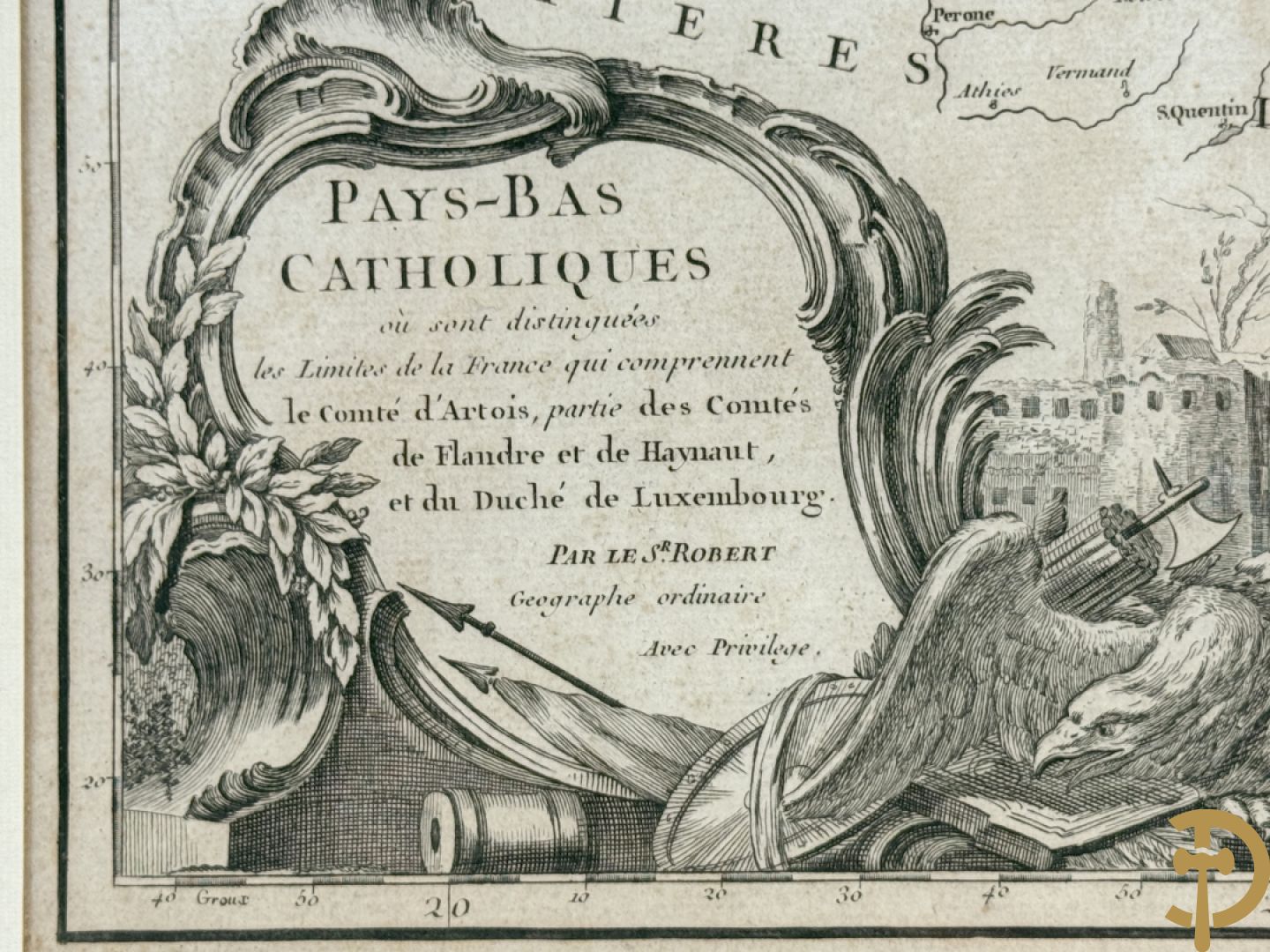 Oude kaart Pays-Bas catholiques, door Robert Sr.