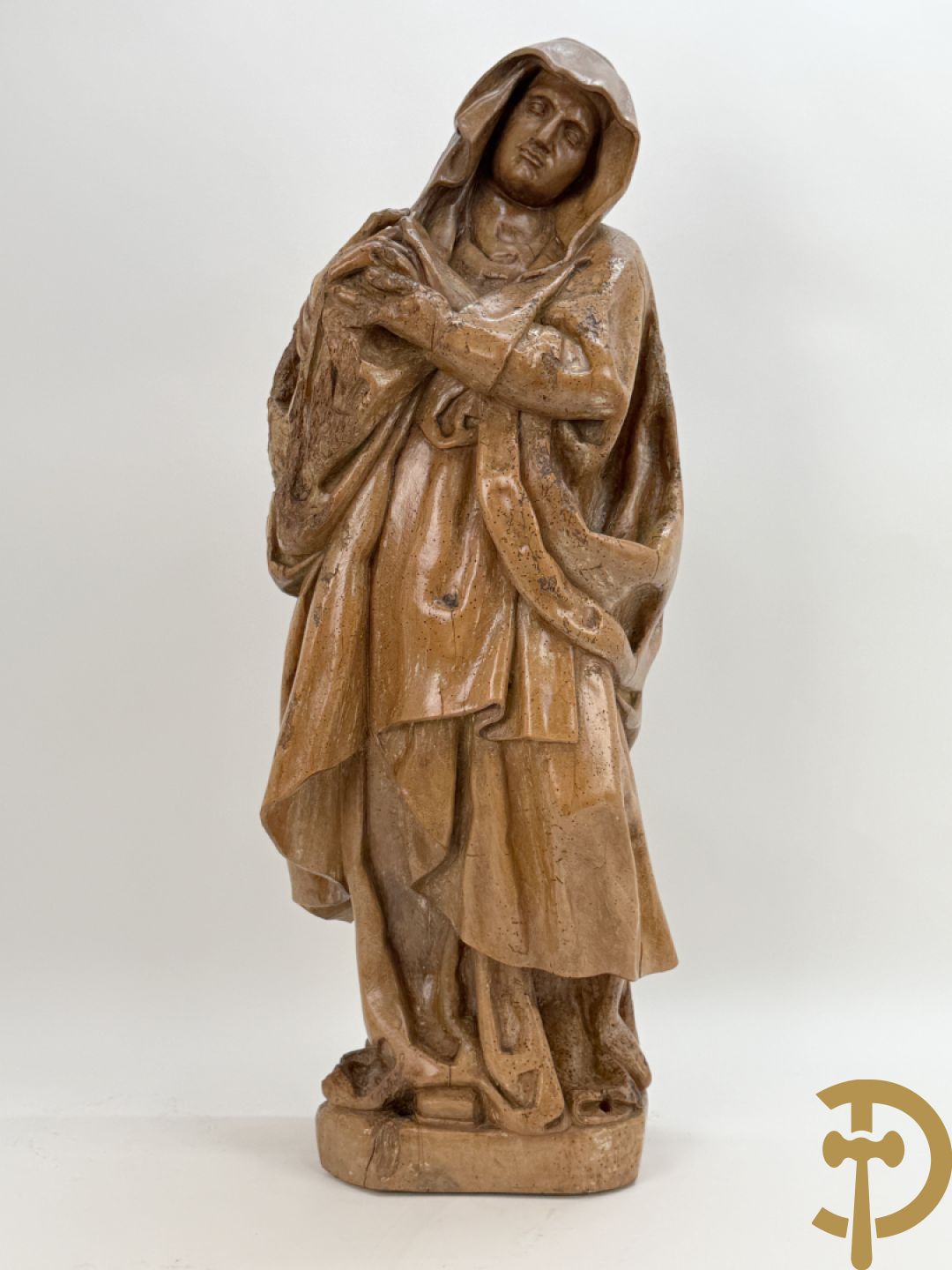 Houtgesculpteerd Mariabeeld, 18e