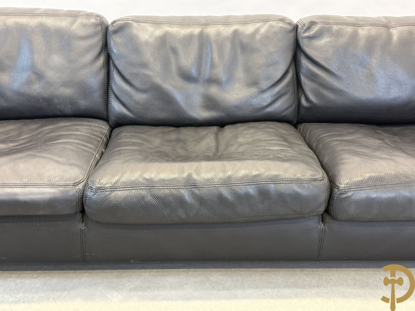 Zwart lederen design driezit Durlet