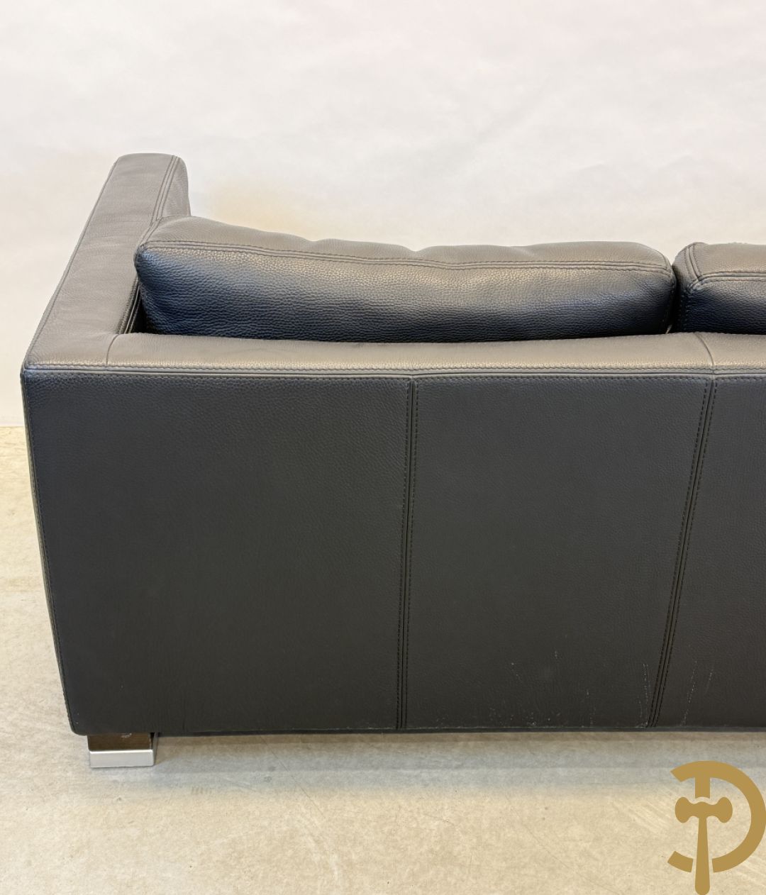 Zwart lederen design driezit Durlet