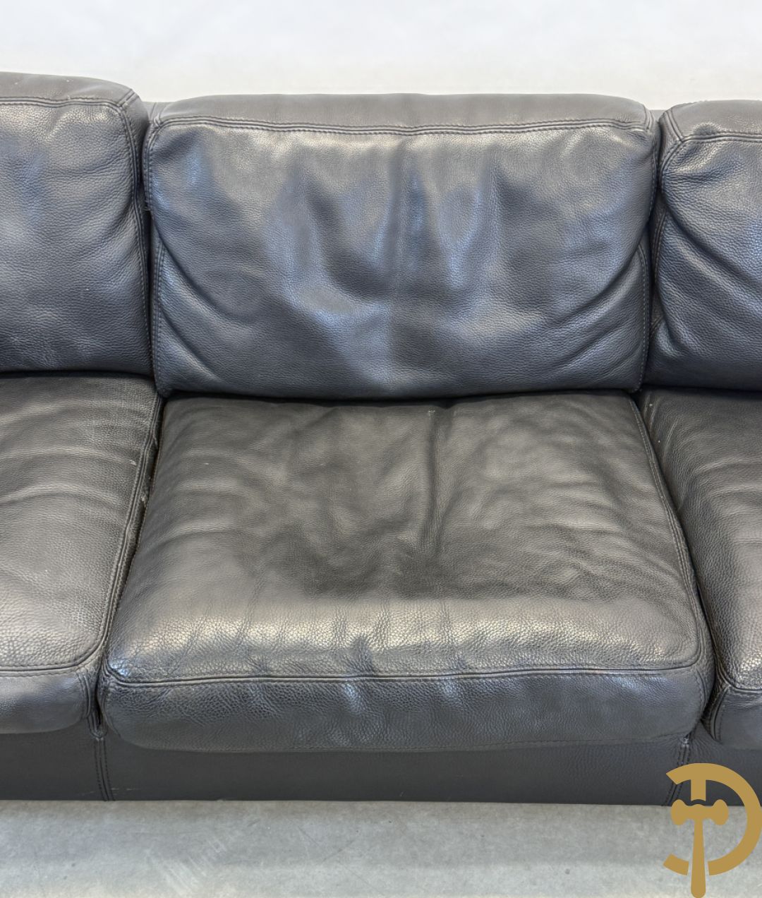 Zwart lederen design driezit Durlet
