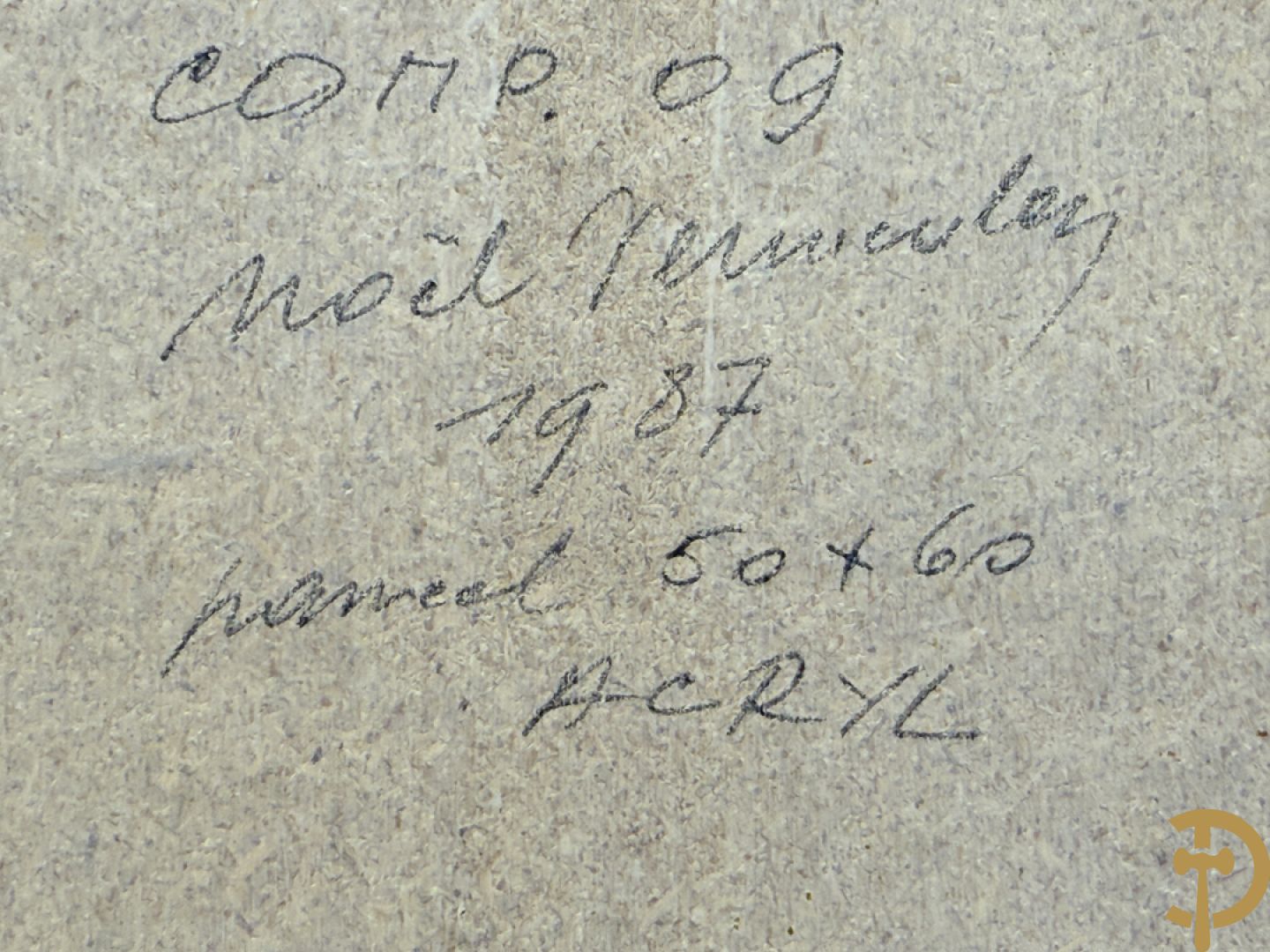 VERMEULEN N. verso getekend en gedateerd 1987 