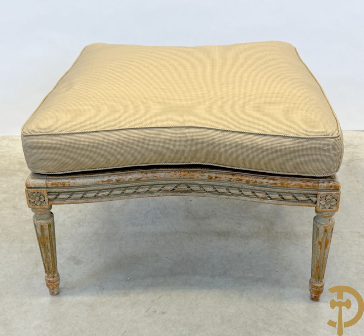 Louis XVI duchesse brisée met dubbele canage, gepatineerd, 19e