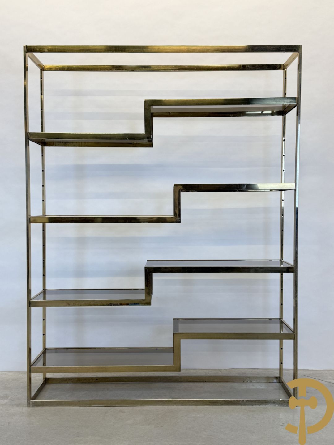 Etagère Belgochrom met fumé glas, jaren 