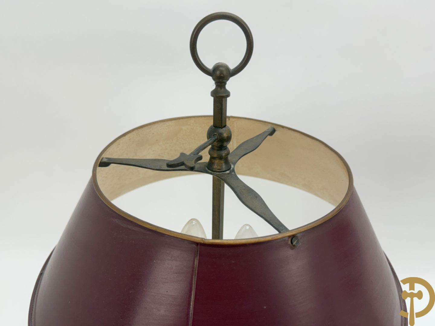 Twee lampes bouillotte in koper met 3 lichtpunten