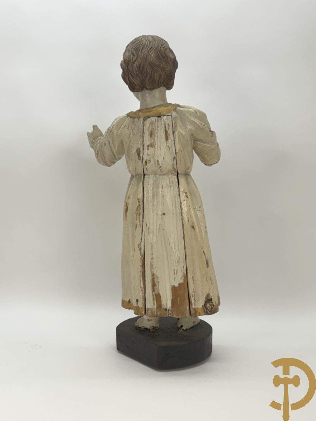 Gepolychromeerd houtgesculpteerd beeld van Jezus die predikt, laat 18e - vroeg 19e