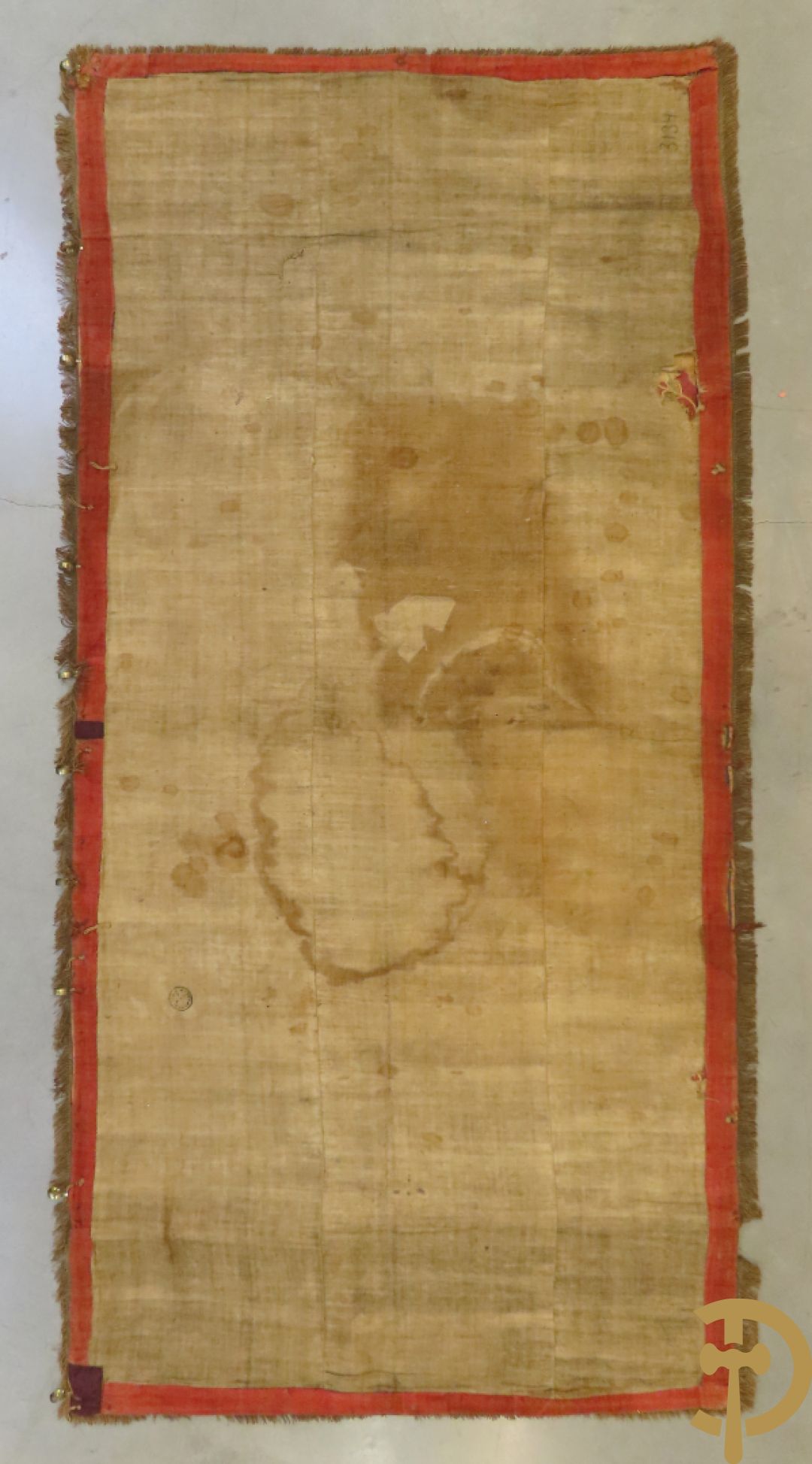 Vroege 19e tapisserie met brocaat van korenaren, paradijsvogels en bloemenmotieven
