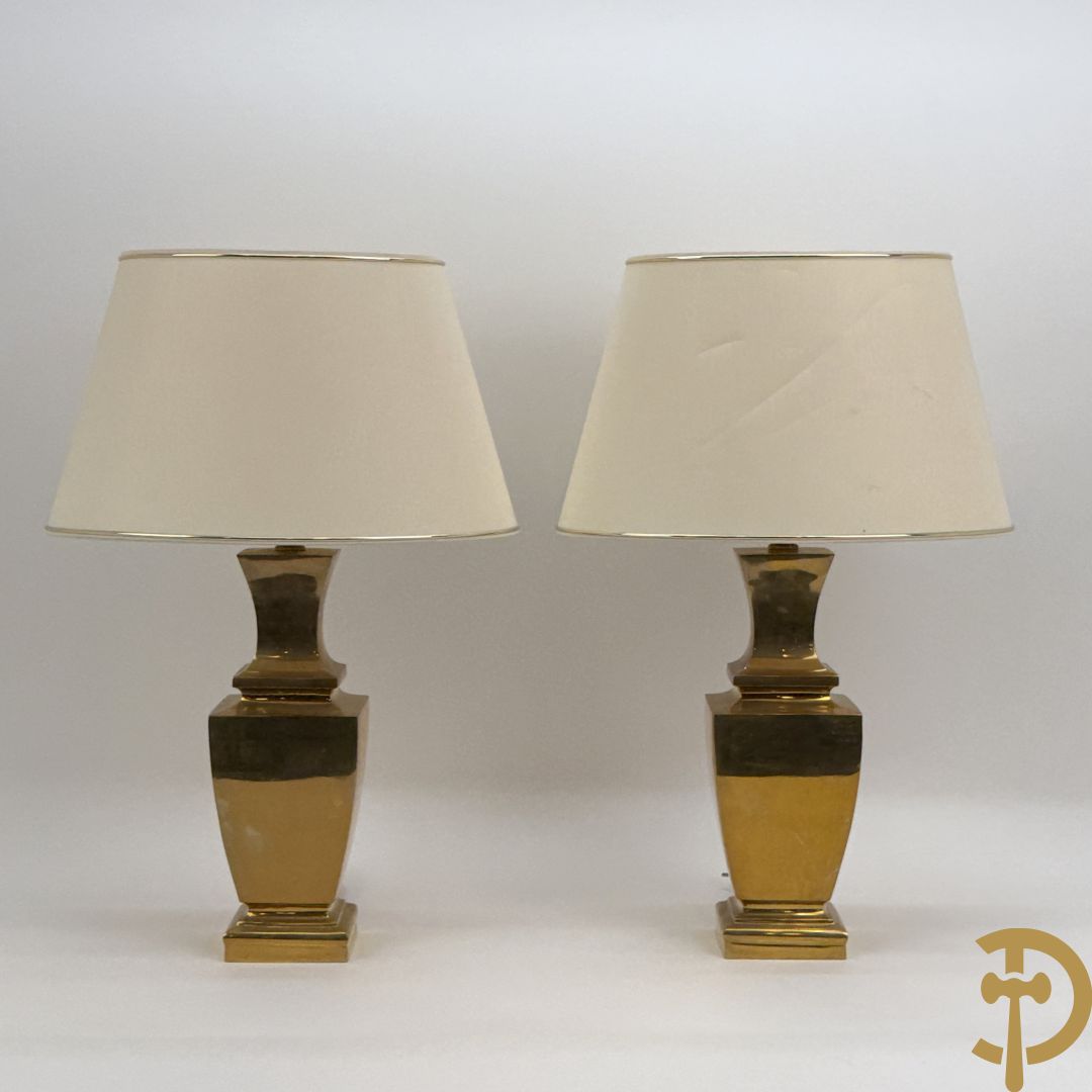 Paar koperen vintage lampadaires, jaren 
