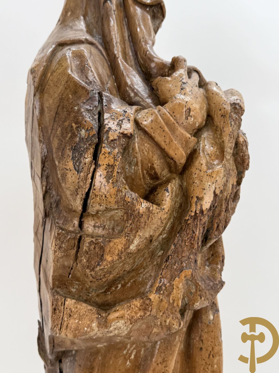 Houtgesculpteerd Mariabeeld, 18e