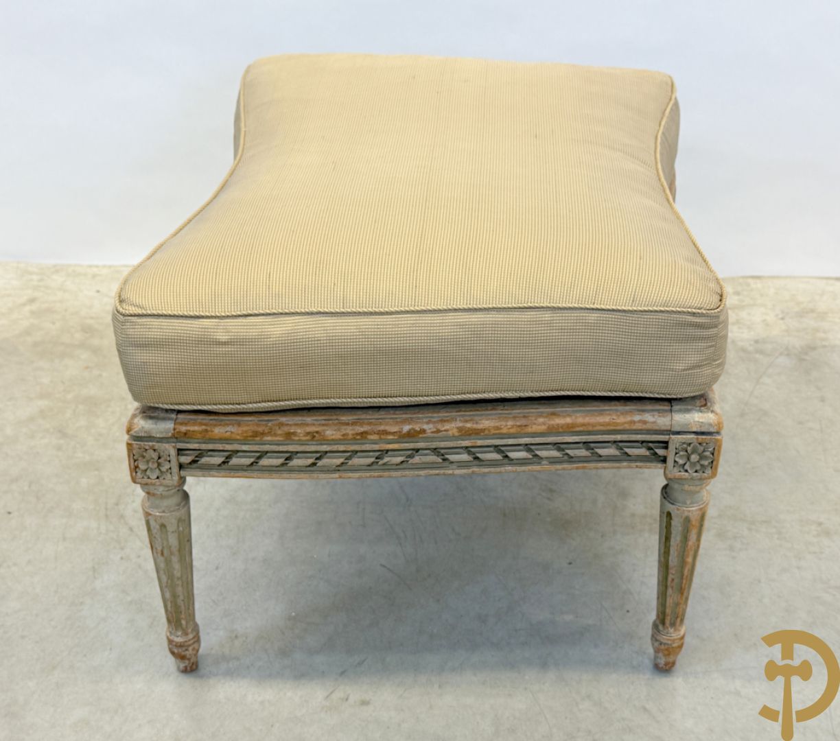 Louis XVI duchesse brisée met dubbele canage, gepatineerd, 19e