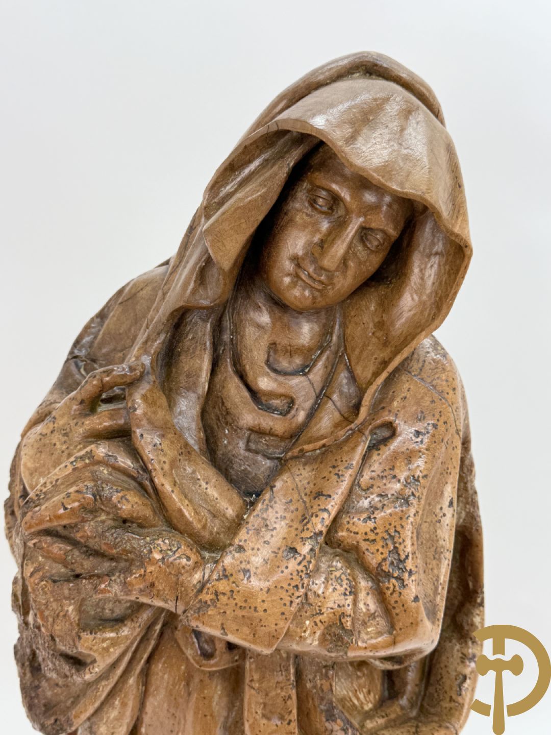 Houtgesculpteerd Mariabeeld, 18e