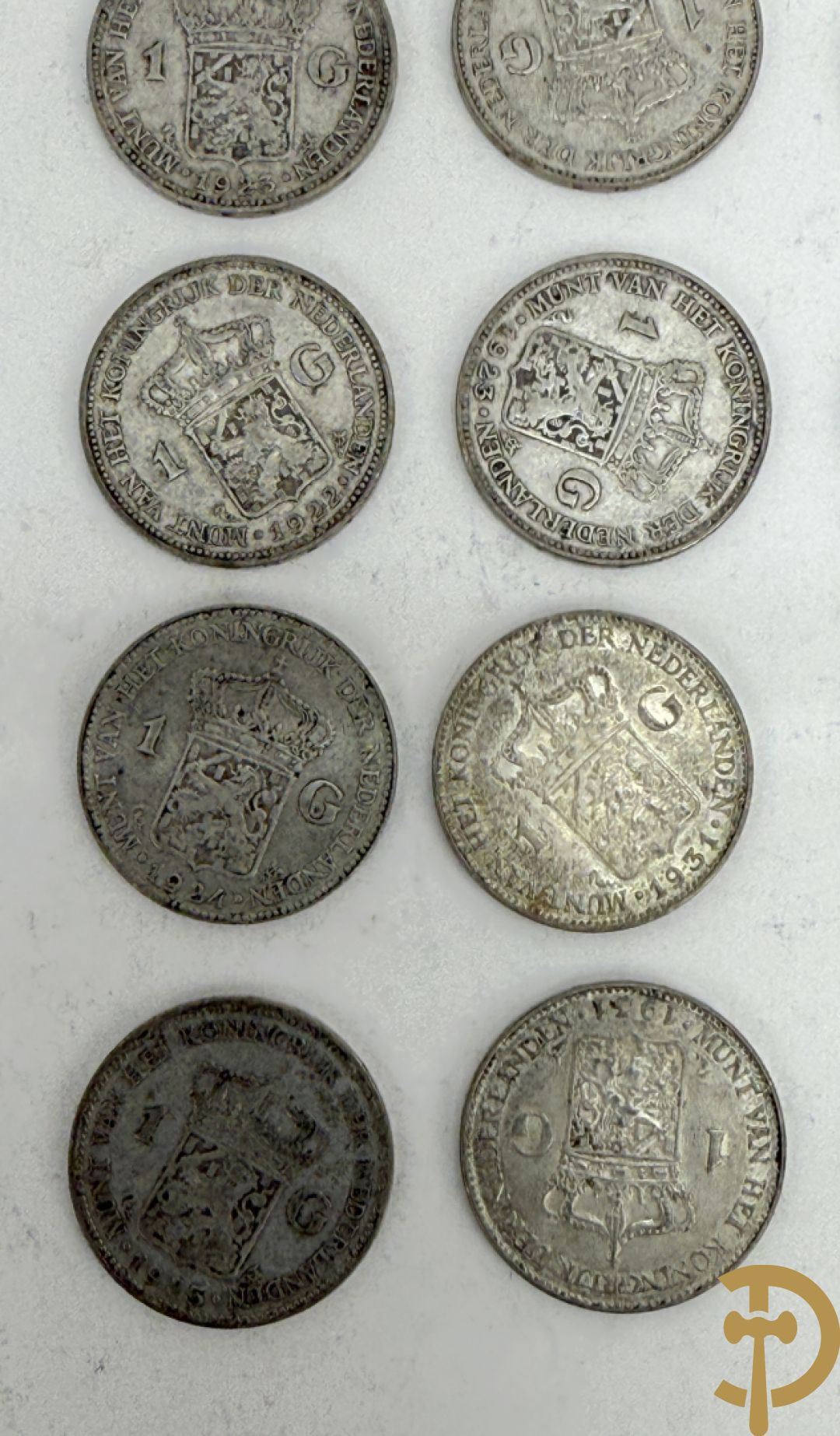Reeks massief zilveren munten w.o. oude 5 Frank stukken van België en Frankrijk, belgische zilveren munten van 100, 250 en 500 Frank + zilveren munten van 1 Gulden Nederland