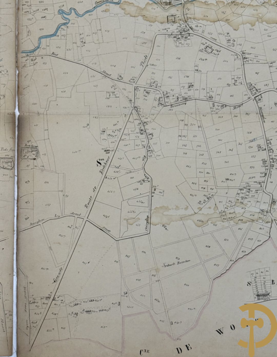 Drie oude kaarten van kasteelzichten : Demoude, d