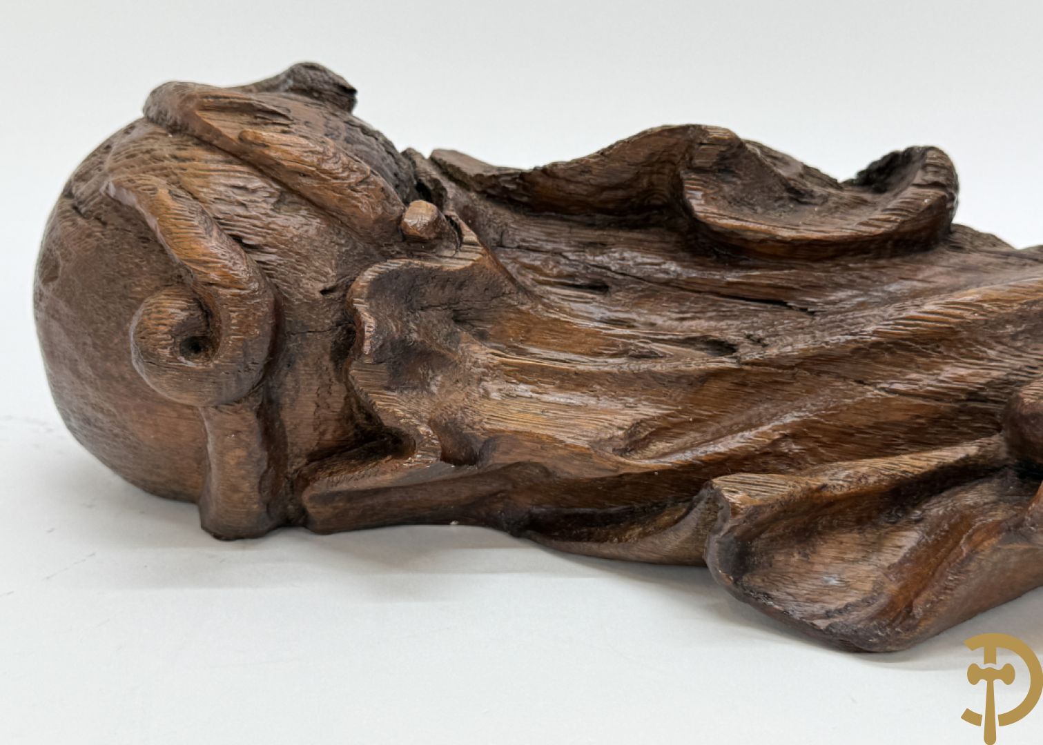 Eikenhouten verweerde houtsculptuur 