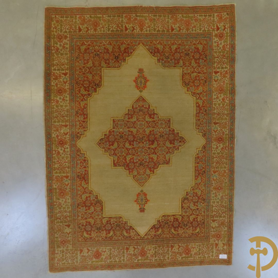 Perzisch handgeknoopt tapijt Tabriz Djaffer atelier (Maitre Djaffer) linnen en katoen, laat 19e