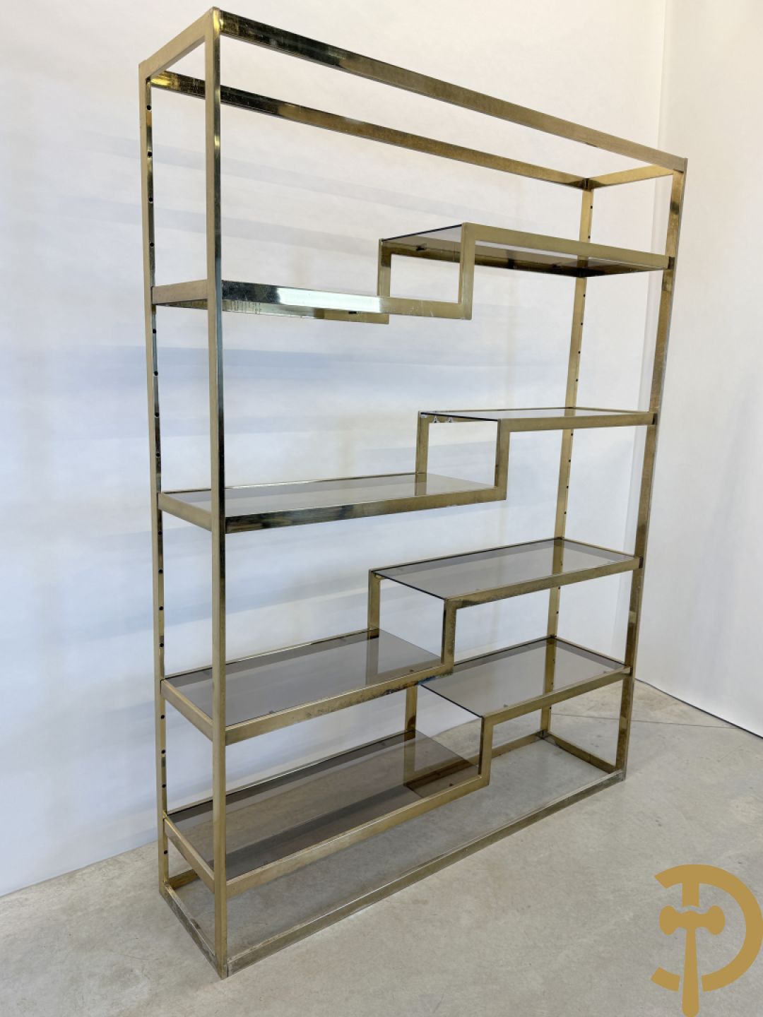 Etagère Belgochrom met fumé glas, jaren 