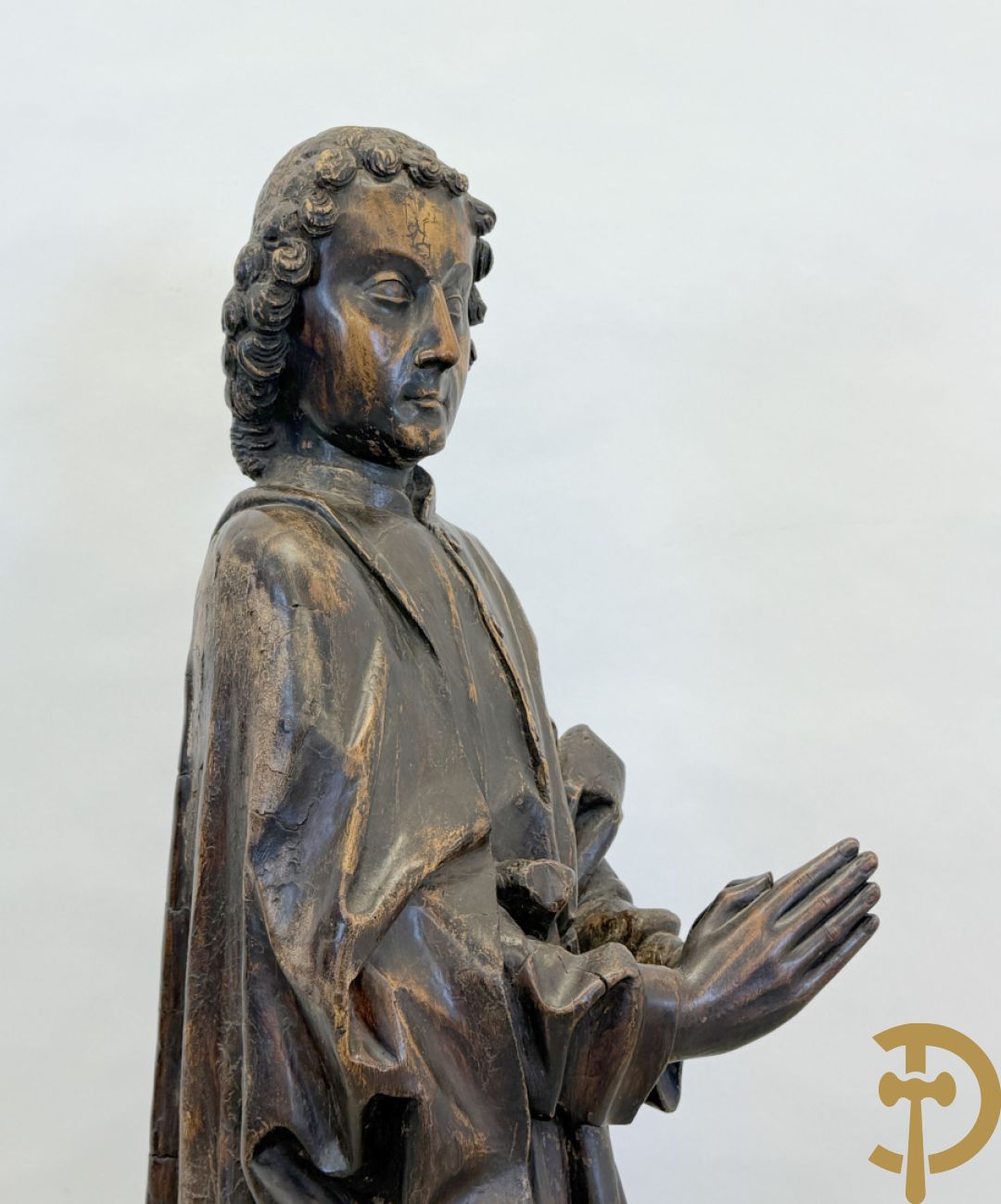 Vlaamse houtsculptuur van apostel, 18e