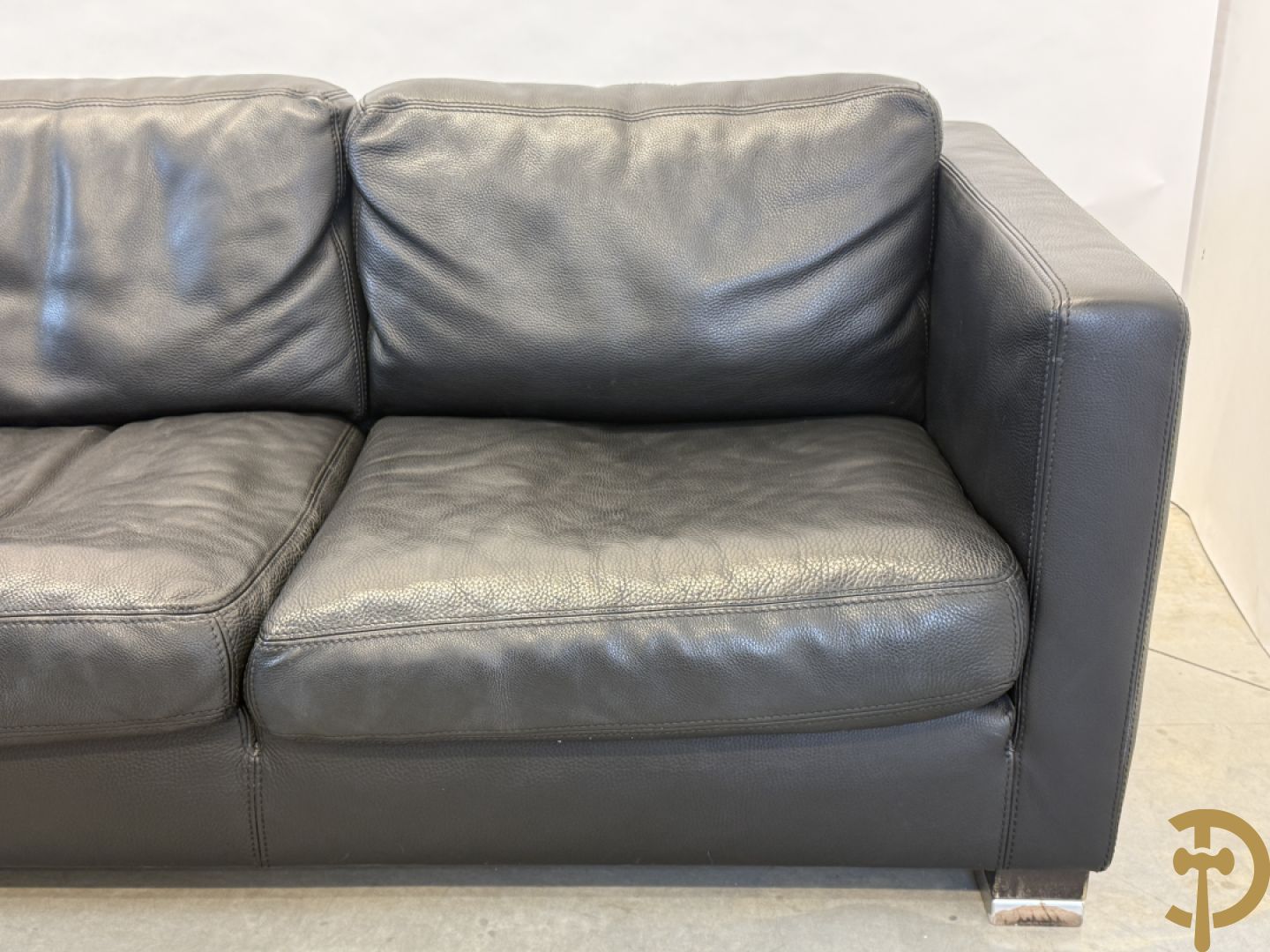 Zwart lederen design driezit Durlet