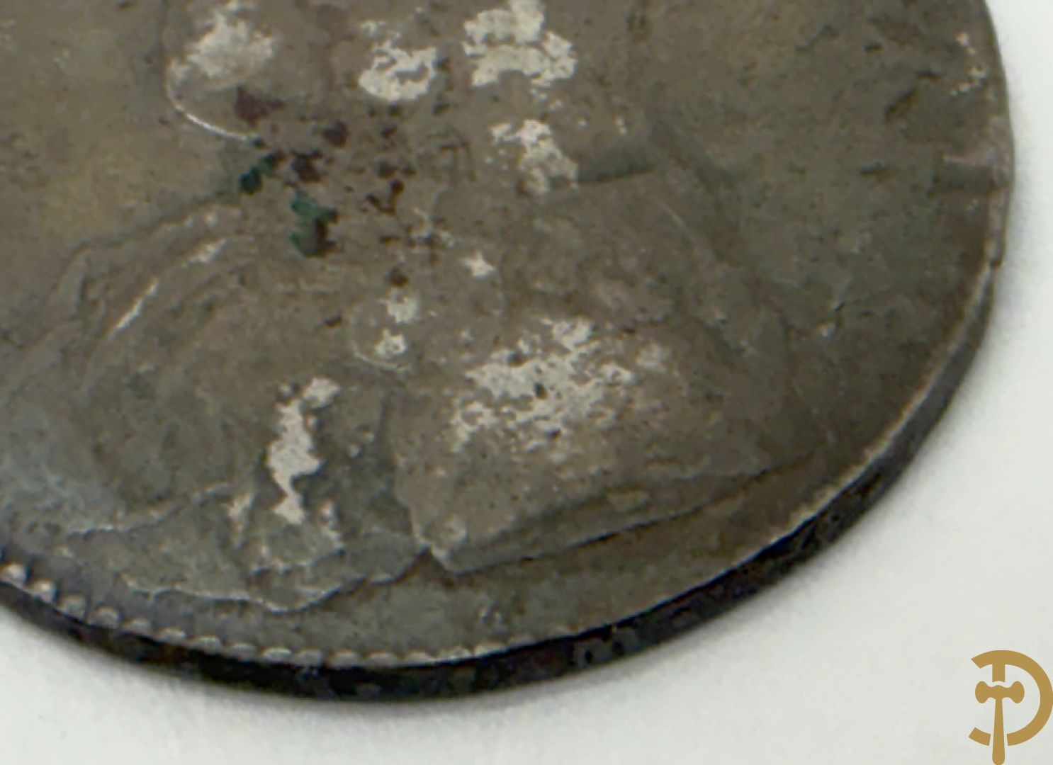 Antieke 18e Franse zilveren munt van Lodewijk XV, gedateerd 1740