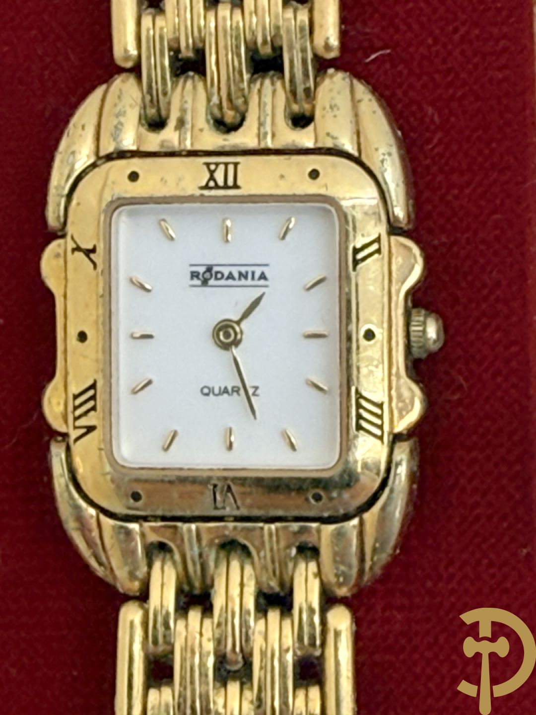 Drie dameshorloges met vergulde armband Rodania + herenuurwerk Rodania