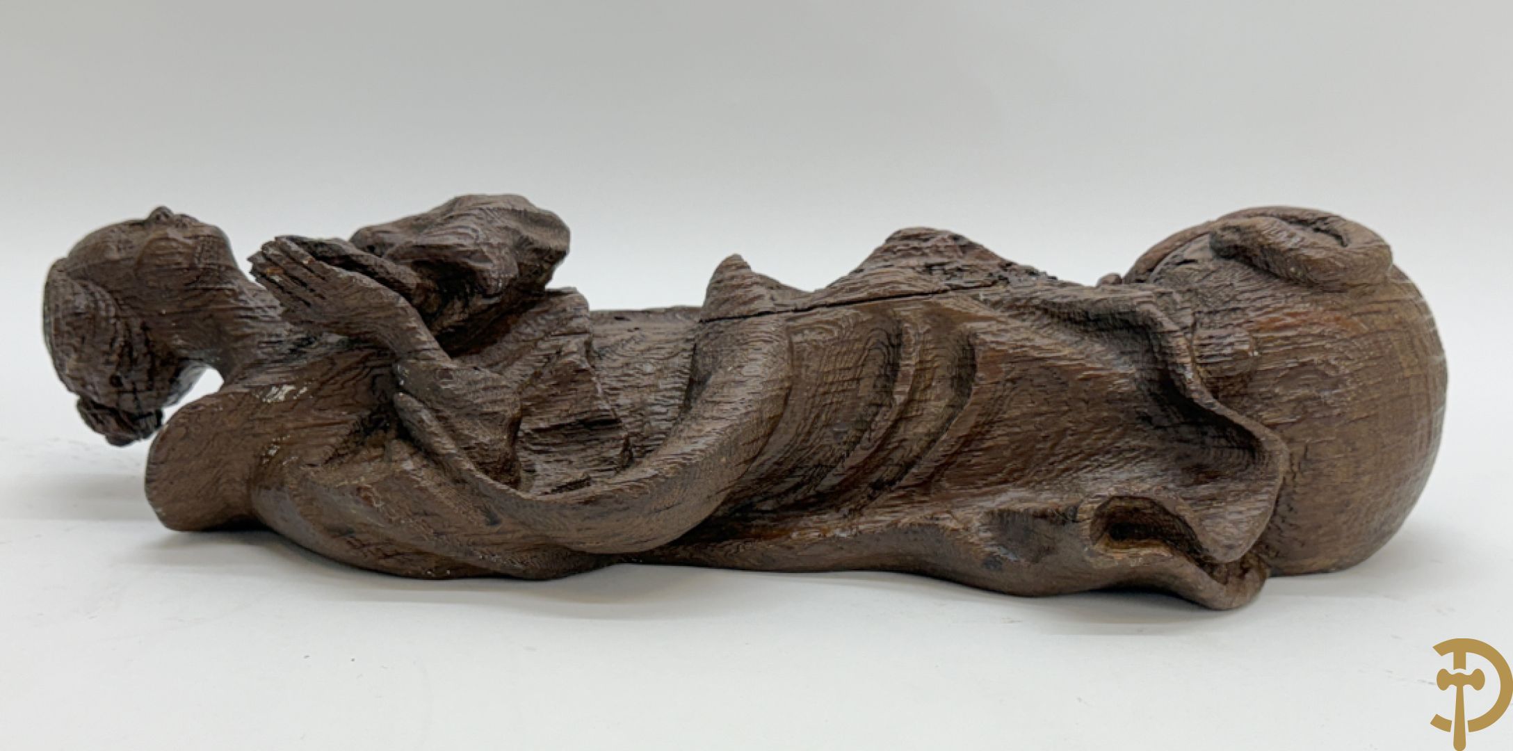 Eikenhouten verweerde houtsculptuur 